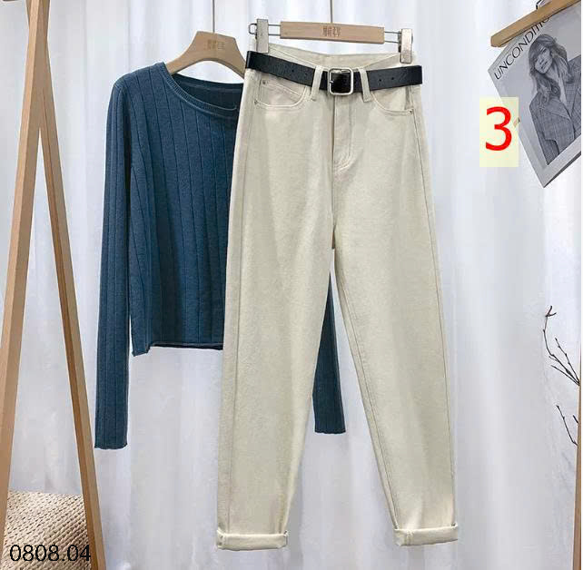 26HA0808.04 - QUẦN JEAN ỐNG ĐỨNG NỮ