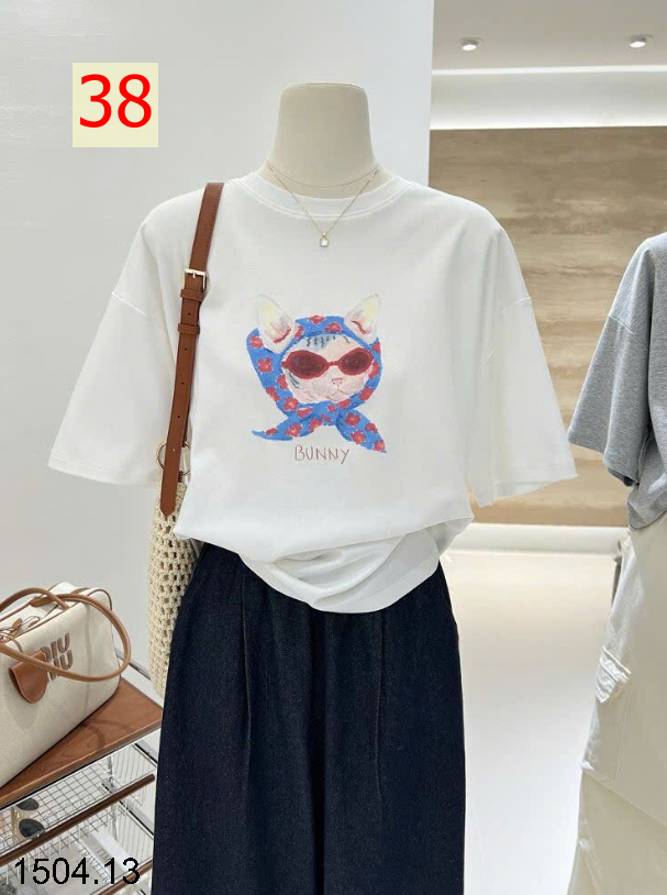 26HA1504.13 - ÁO PHÔNG COTTON HOẠT HÌNH CHO NỮ