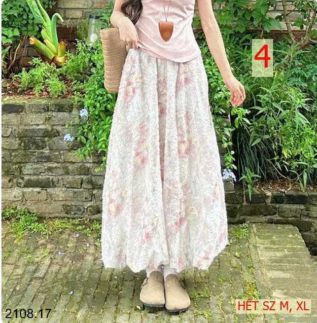 26HA2108.17 - CHÂN VÁY TULIP IN HOA CHO NỮ