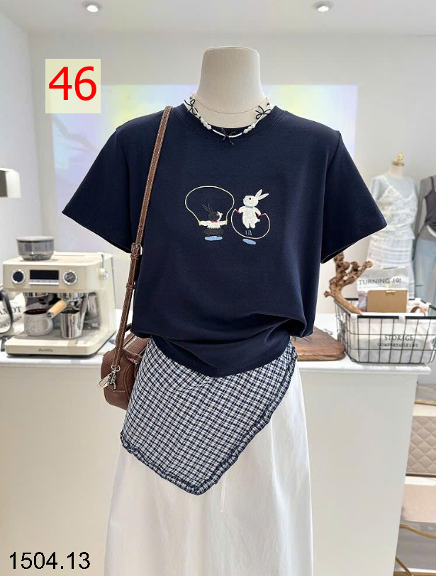 26HA1504.13 - ÁO PHÔNG COTTON HOẠT HÌNH CHO NỮ