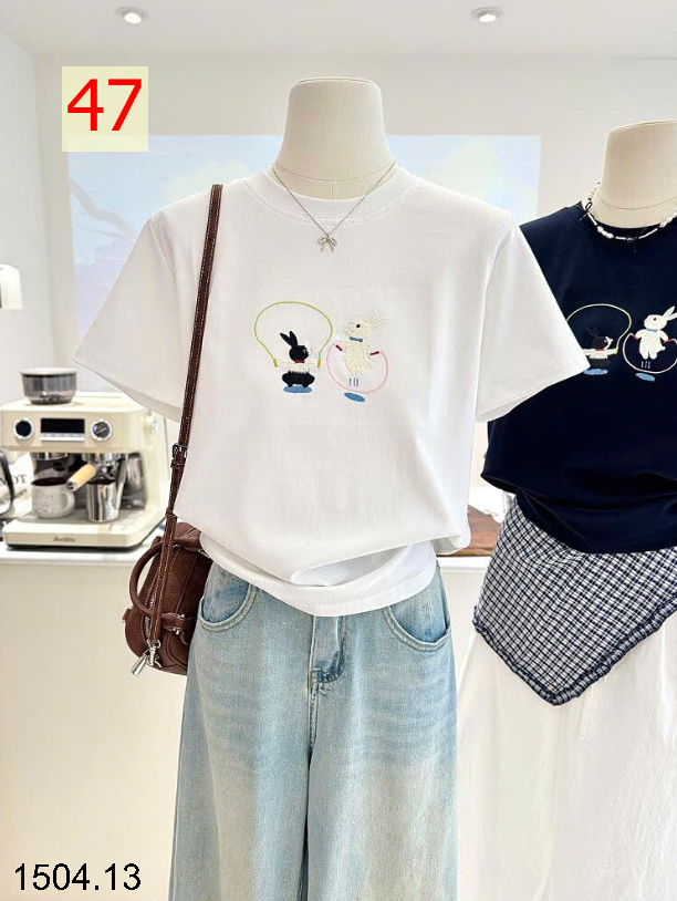 26HA1504.13 - ÁO PHÔNG COTTON HOẠT HÌNH CHO NỮ