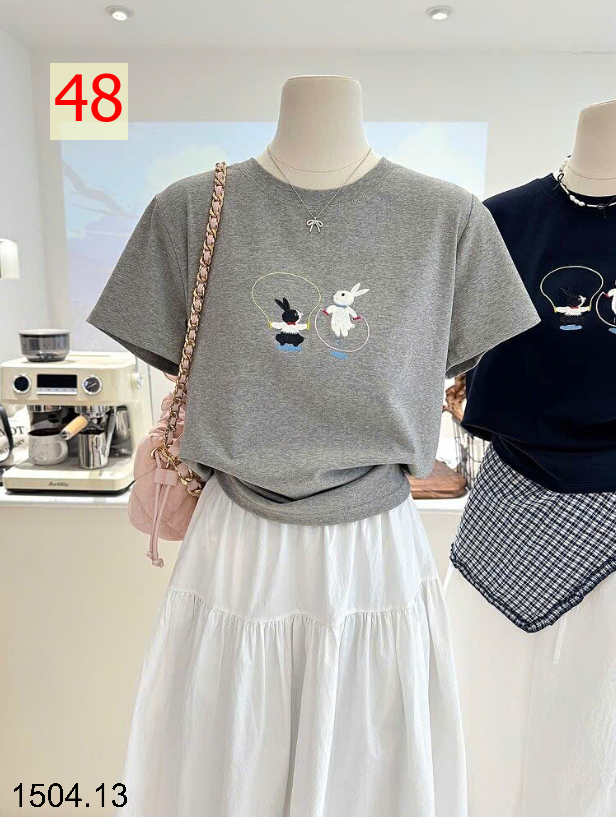 26HA1504.13 - ÁO PHÔNG COTTON HOẠT HÌNH CHO NỮ