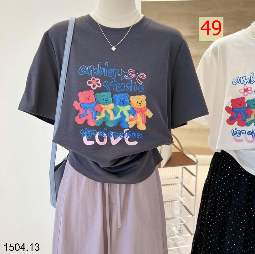 26HA1504.13 - ÁO PHÔNG COTTON HOẠT HÌNH CHO NỮ
