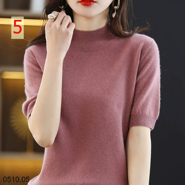 26HA0510.05 - ÁO LEN CỔ LỌ NỮ TAY LỬNG