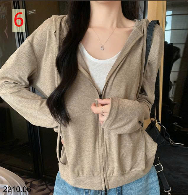 26HA2210.06 - ÁO KHOÁC NỈ DÀI TAY DÁNG RỘNG CÓ MŨ