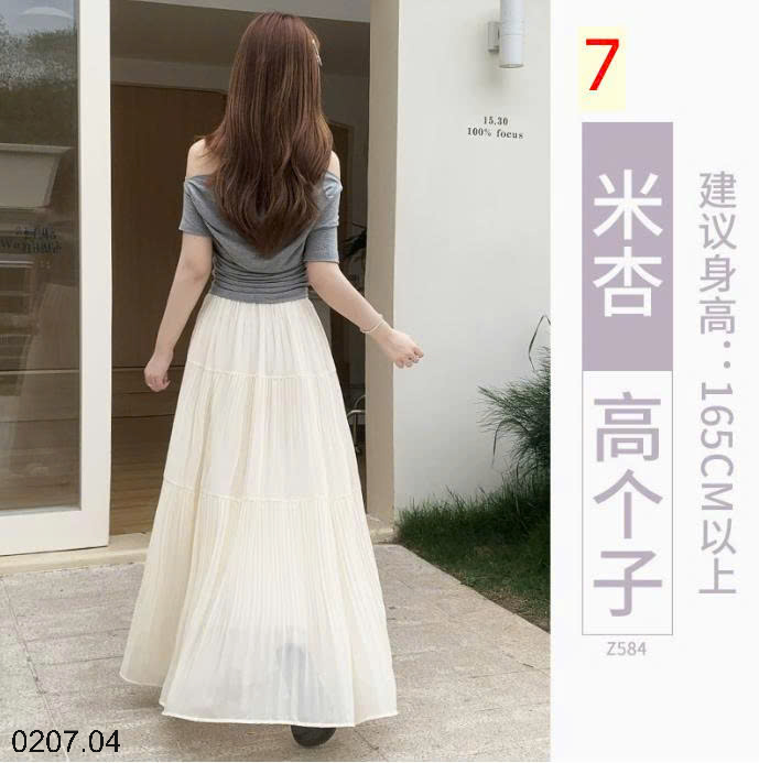26HA0207.04 - CHÂN VÁY MIDI DÁNG DÀI