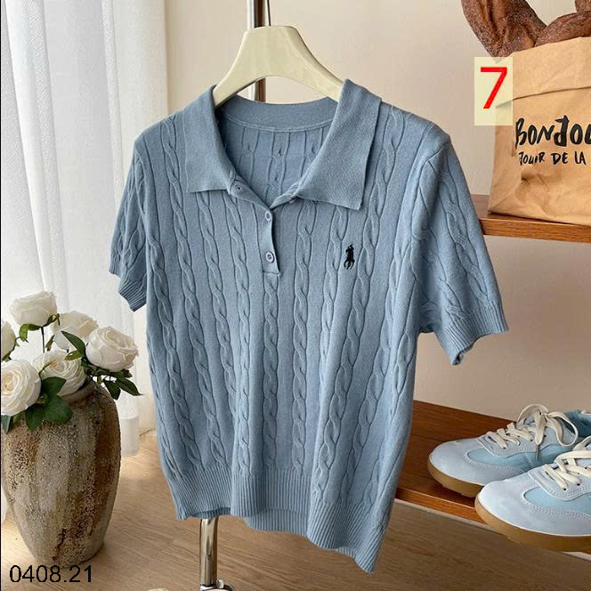 26HA0408.21 - ÁO LEN POLO NGẮN TAY THÊU HÌNH NGỰA