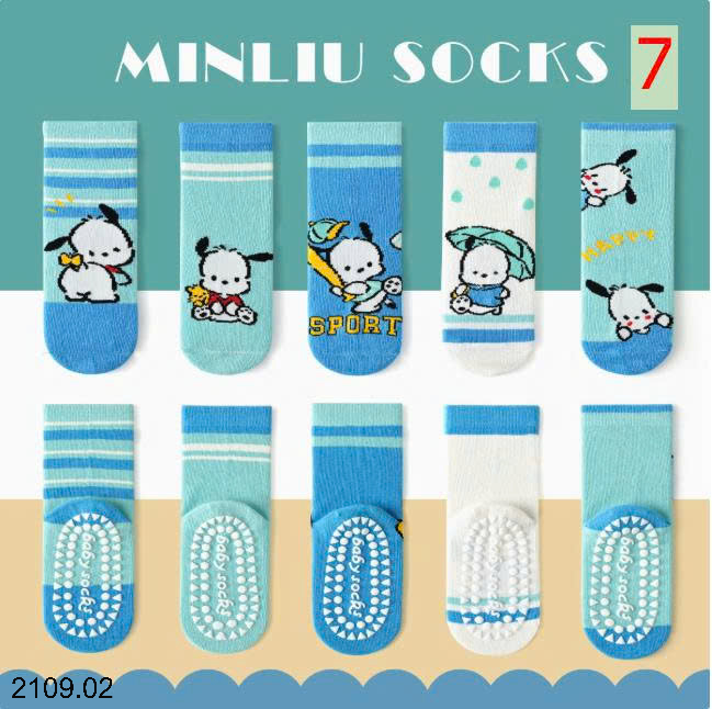26HA2109.02 - SET 5 ĐÔI TẤT CHỐNG TRƠN TRƯỢT CHO BÉ YÊU