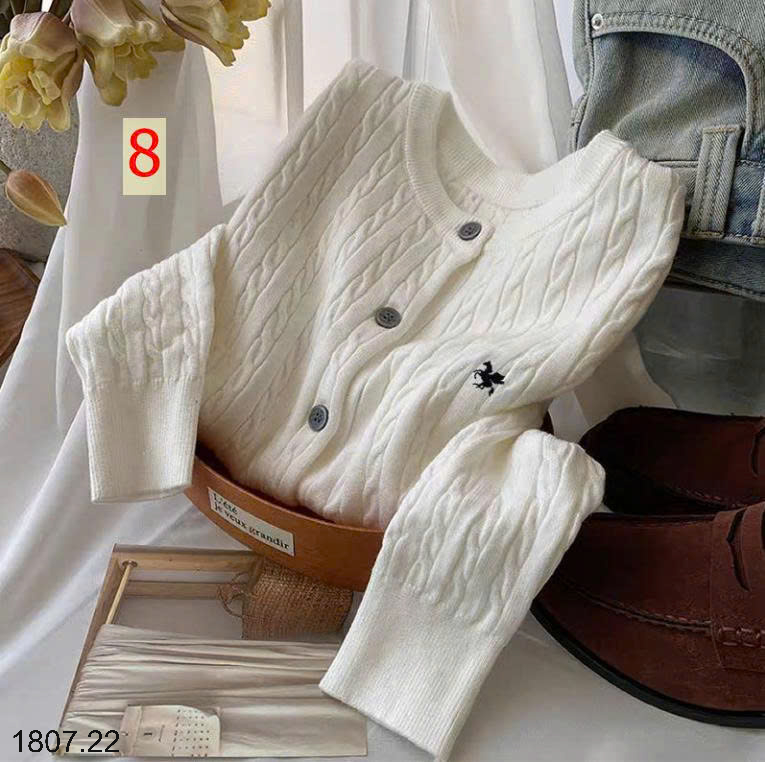 26HA1807.22 - ÁO CARDIGAN LEN THÊU HÌNH NGỰA