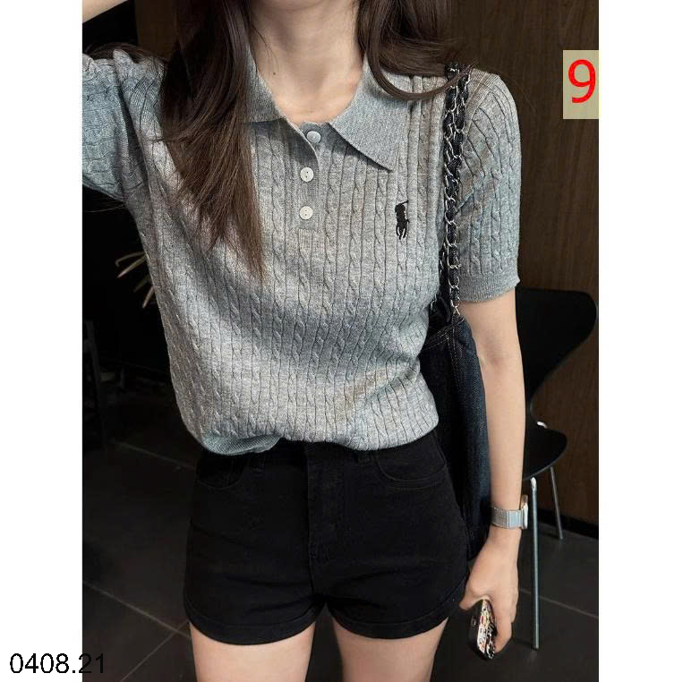 26HA0408.21 - ÁO LEN POLO NGẮN TAY THÊU HÌNH NGỰA