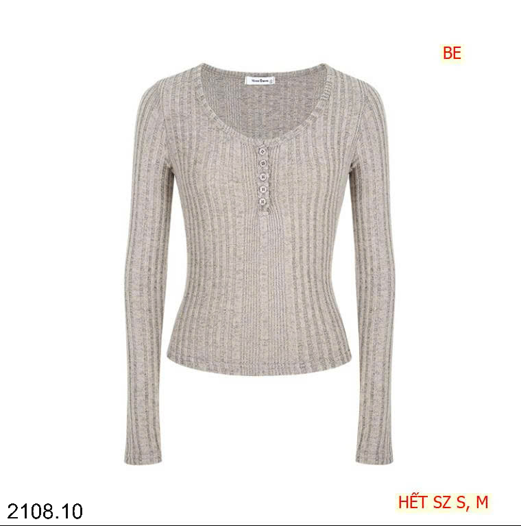 26HA2208.10 - ÁO LEN CÚC THẲNG CỔ TRÒN MOSES QUEEN