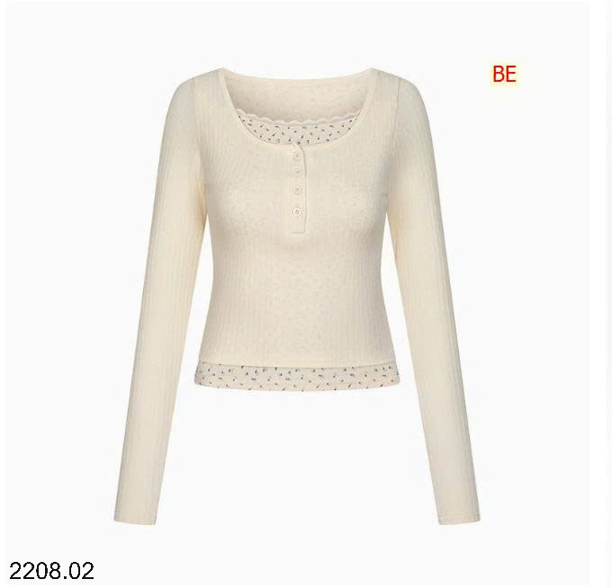 26HA2308.02 - ÁO THUN NỮ PHỐI REN