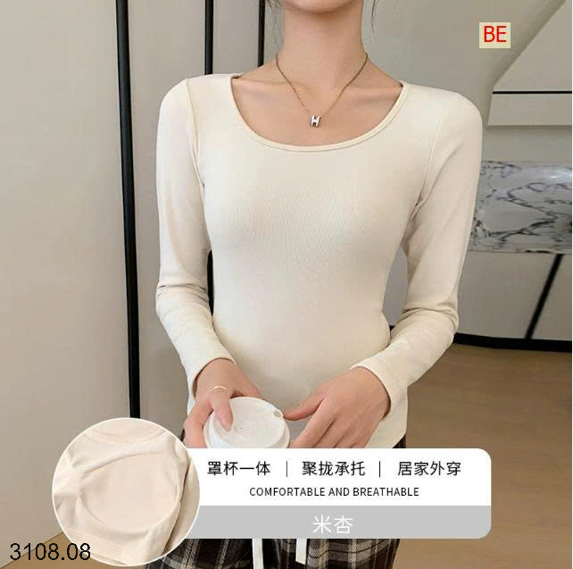 26HA3108.08 - ÁO THUN NỮ CỔ TRÒN KÈM BRA