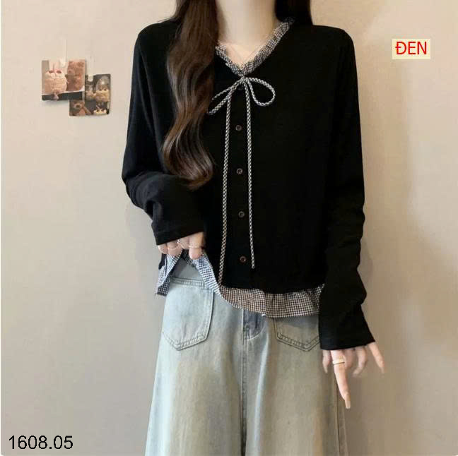 26HA1608.05 - ÁO THU ĐÔNG VIỀN BÈO CHO NỮ