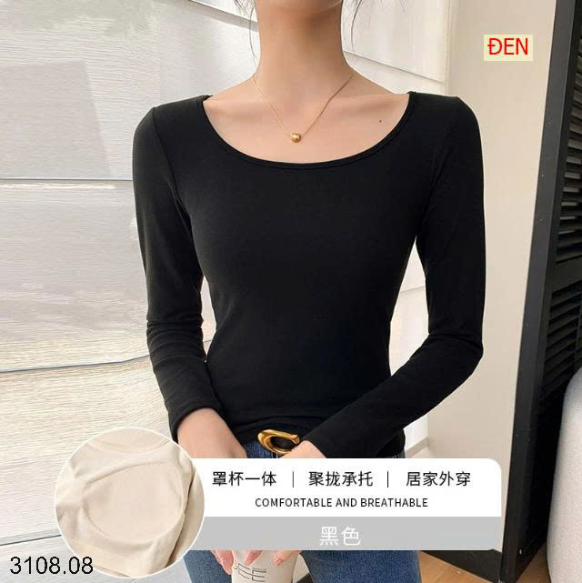 26HA3108.08 - ÁO THUN NỮ CỔ TRÒN KÈM BRA