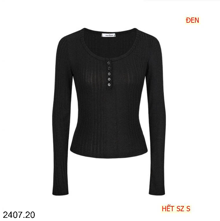 26HA2407.20 - ÁO LEN GÂN CÚC CỔ