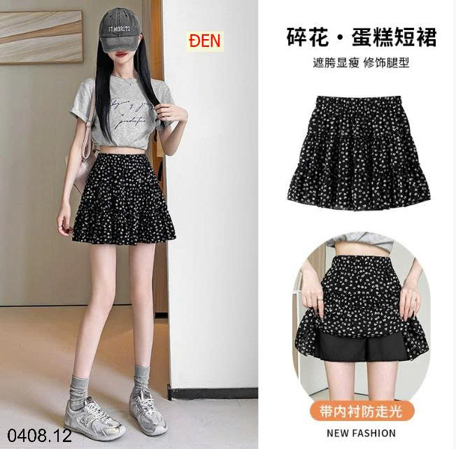 26HA0408.12 - CHÂN VÁY BABYDOLL HOA NHÍ NỮ