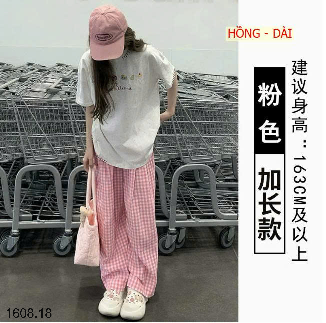 26HA1608.18 - QUẦN KẺ ỐNG RỘNG CHO NỮ