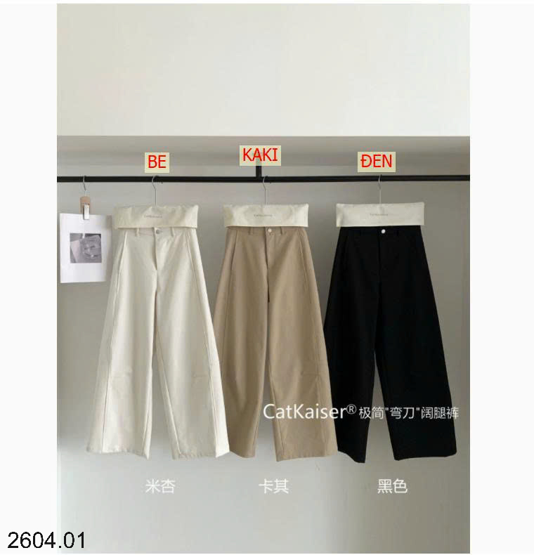 26HA2604.01 - QUẦN ỐNG RỘNG CẠP CAO CATKAISER