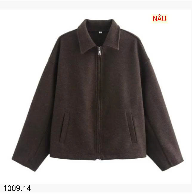 26HA1009.14 - ÁO KHOÁC DẠ KÉO KHÓA NỮ