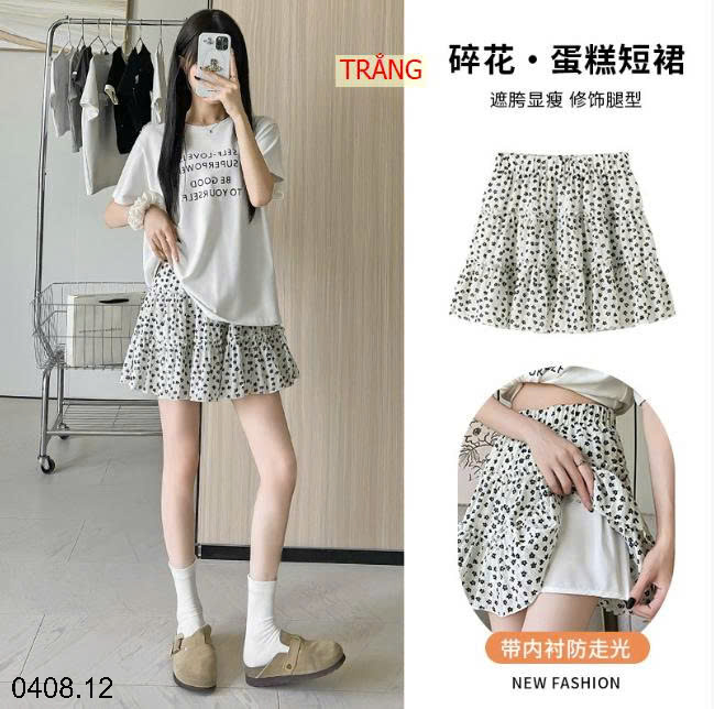 26HA0408.12 - CHÂN VÁY BABYDOLL HOA NHÍ NỮ