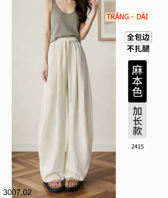 26HA3007.02 - QUẦN ỐNG RỘNG NỮ CHẤT LIỆU TENCEL LINEN