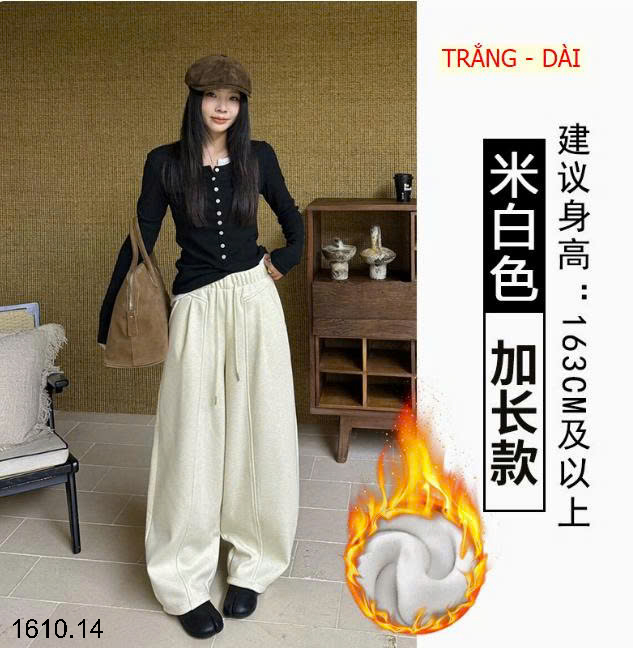 26HA1610.14 - QUẦN NỮ DÁNG QUẢ LÊ LÓT LÔNG