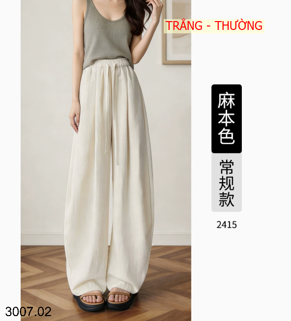 26HA3007.02 - QUẦN ỐNG RỘNG NỮ CHẤT LIỆU TENCEL LINEN