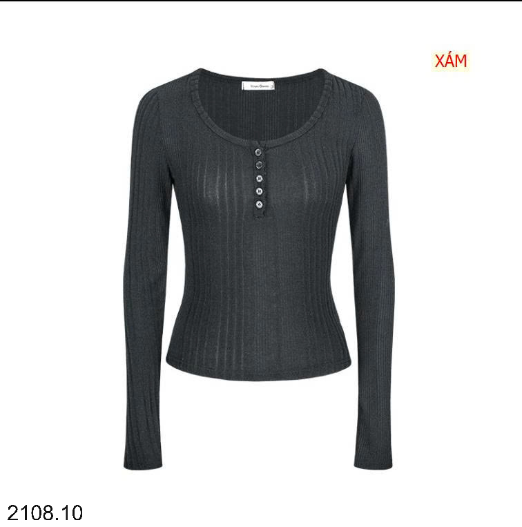 26HA2208.10 - ÁO LEN CÚC THẲNG CỔ TRÒN MOSES QUEEN