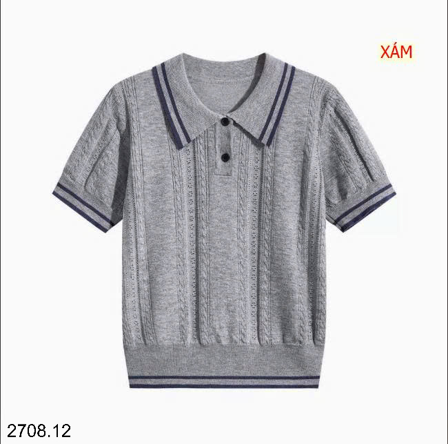 26HA2708.12 - ÁO LEN DỆT KIM POLO NỮ
