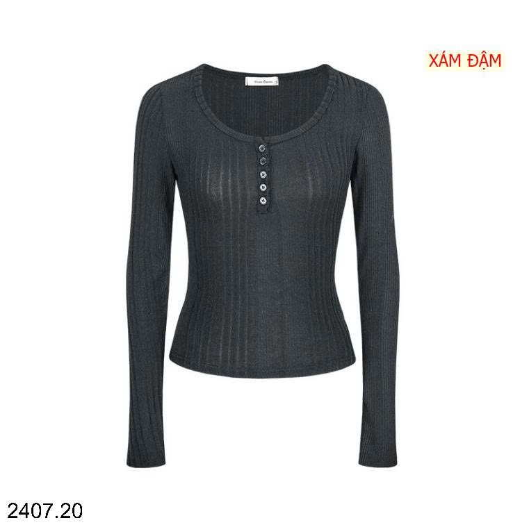26HA2407.20 - ÁO LEN GÂN CÚC CỔ