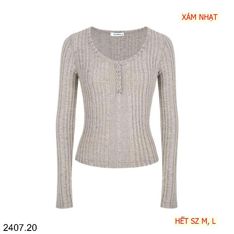 26HA2407.20 - ÁO LEN GÂN CÚC CỔ