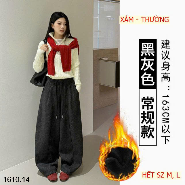 26HA1610.14 - QUẦN NỮ DÁNG QUẢ LÊ LÓT LÔNG