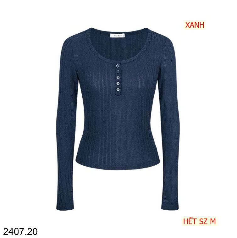26HA2407.20 - ÁO LEN GÂN CÚC CỔ