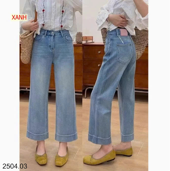 26HA2504.03 - QUẦN JEAN ỐNG ĐỨNG DÁNG RỘNG CHO NỮ