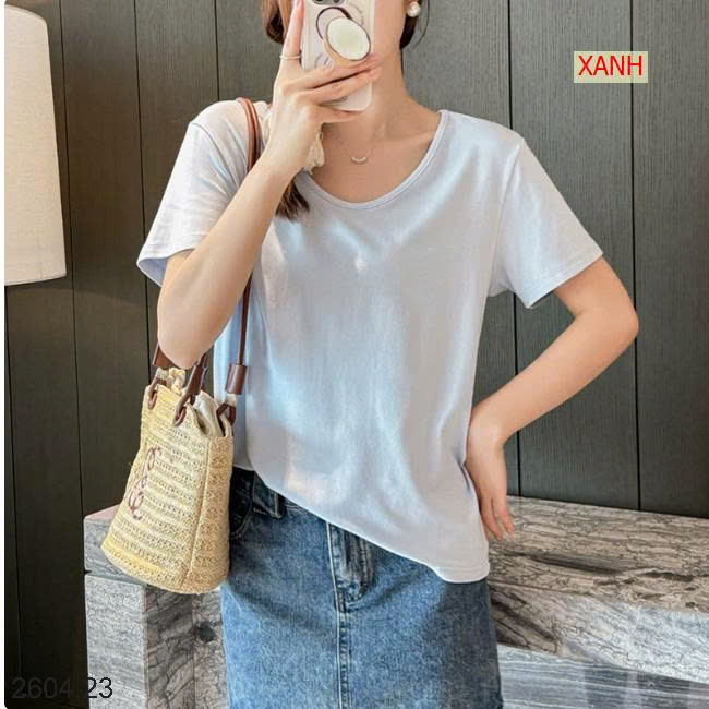 26HA2604.23 - ÁO THUN CỔ V NỮ