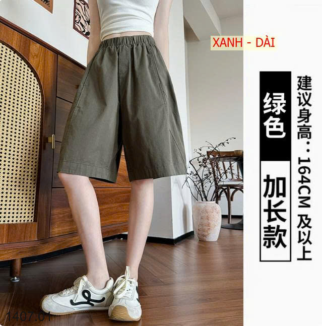 26HA1407.01 - QUẦN SHORT NỮ ỐNG RỘNG DÁNG DÀI