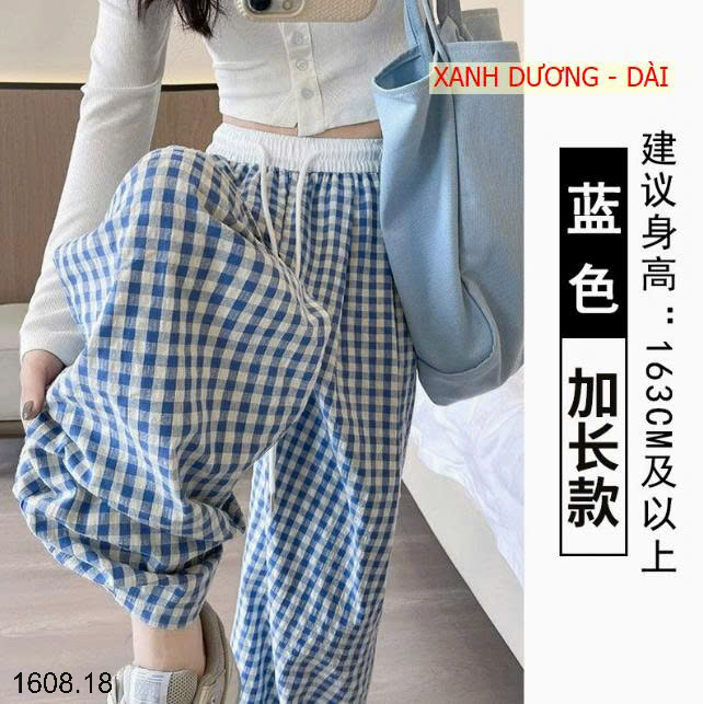 26HA1608.18 - QUẦN KẺ ỐNG RỘNG CHO NỮ