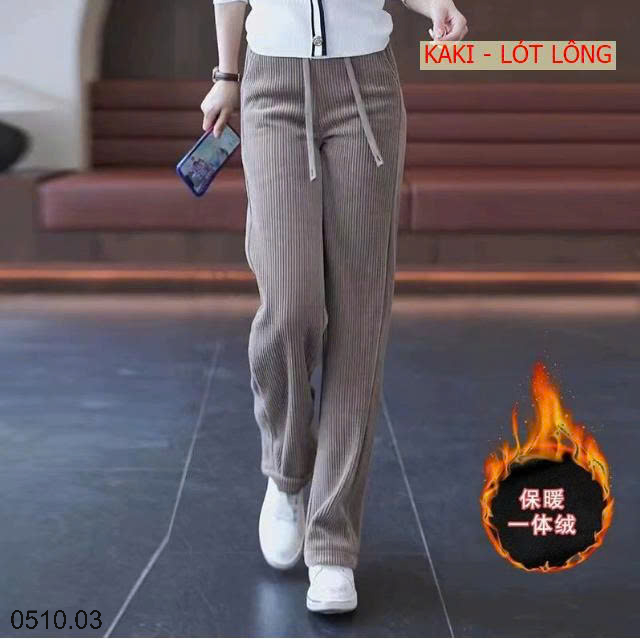 26HA0510.03 - QUẦN NHUNG TĂM ỐNG RỘNG CHO NỮ