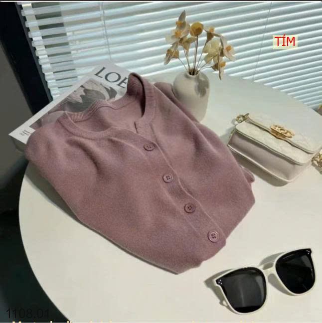 26HA1108.01 - ÁO LEN CARDIGAN TRƠN MÀU CHO NỮ