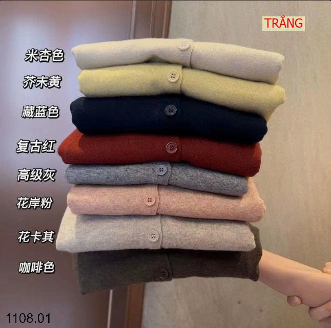 26HA1108.01 - ÁO LEN CARDIGAN TRƠN MÀU CHO NỮ