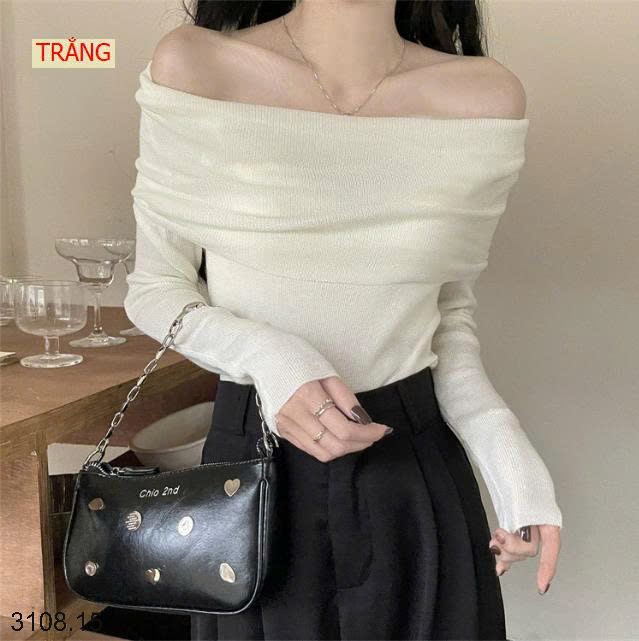 26HA3108.15 - ÁO LEN TRỄ VAI THỜI TRANG