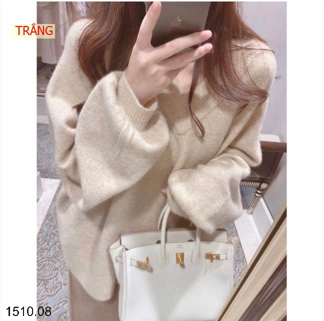 26HA1510.08 - ÁO LEN CỔ V CHO NỮ