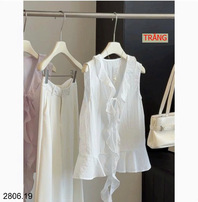 26HA2806.19 - ÁO CỔ V BÈO NHÚN ANNA