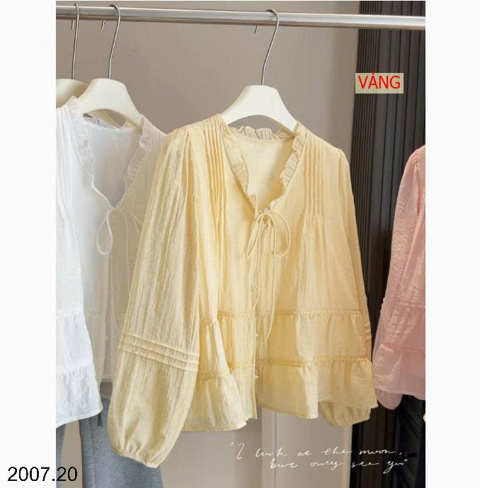 26HA2007.20 - ÁO SƠ MI VIỀN BÈO ANNA