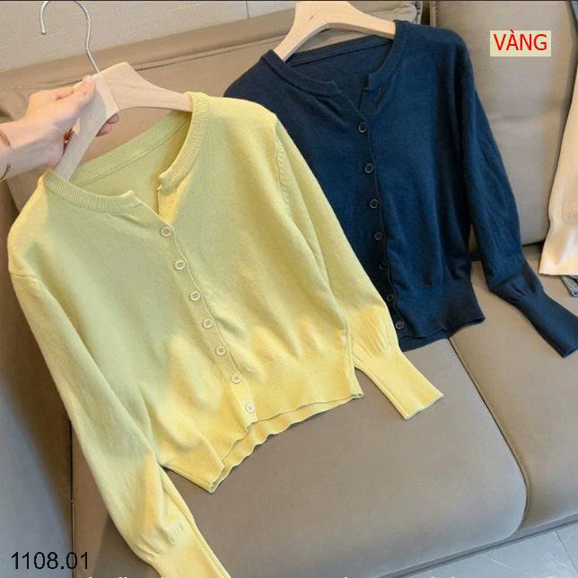 26HA1108.01 - ÁO LEN CARDIGAN TRƠN MÀU CHO NỮ