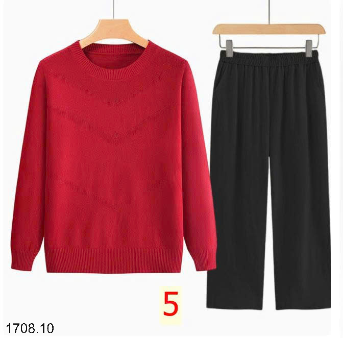 26HA1708.10 - ÁO LEN CỔ TRÒN TRUNG NIÊN CHO MẸ