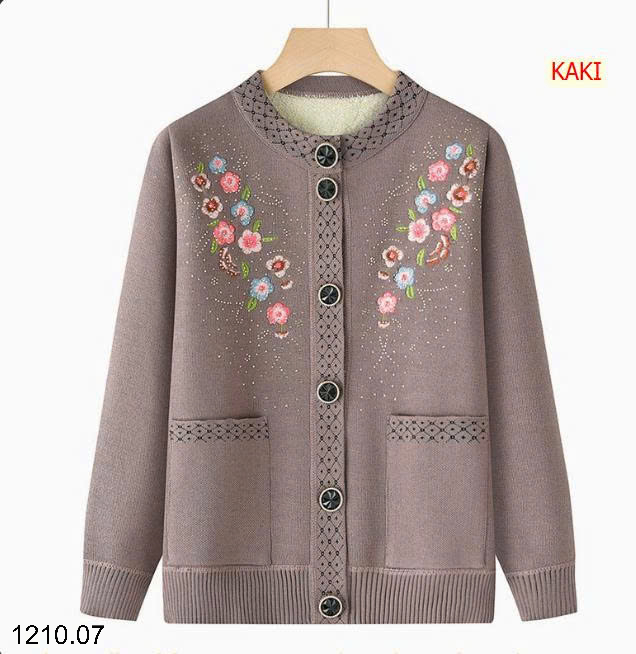 26HA1210.07 - CARDIGAN LÓT LÔNG DÀY CHO MẸ