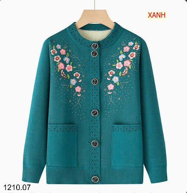 26HA1210.07 - CARDIGAN LÓT LÔNG DÀY CHO MẸ