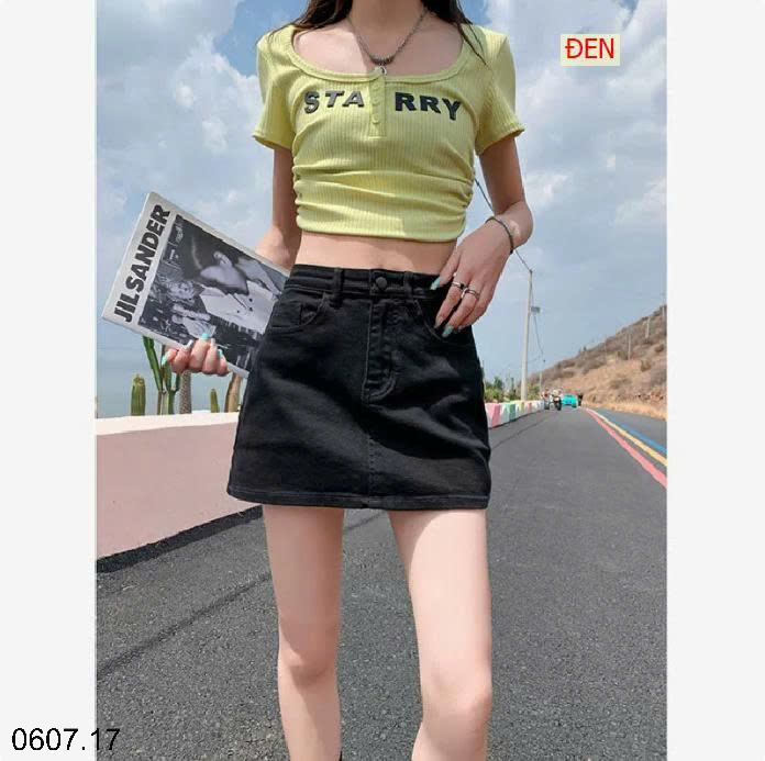 26HA0607.17 - CHÂN VÁY CHỮ A DENIM NỮ